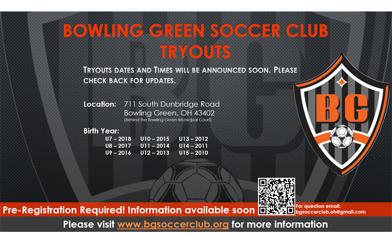 Tryouts dates and Times will be announced soon. Please check back for updates.