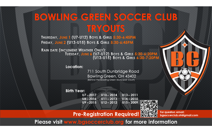 2023-2024 Tryouts dates and times announced